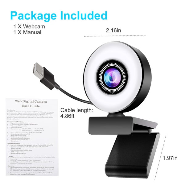 Webcam with Ring Light and Dual Microphone Carousel 9
