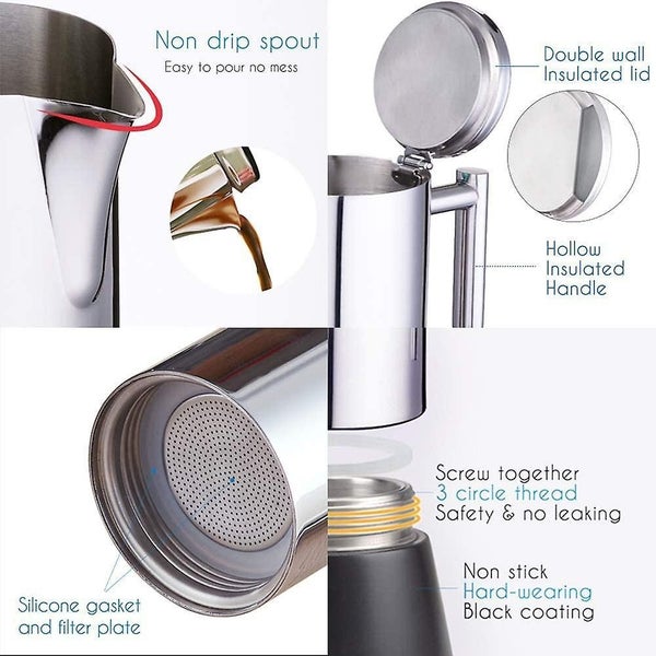 Coffee Machine Induction Cooker Stainless Steel Coffee Pot Moka Pot Carousel 2