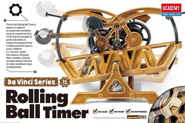 Academy 18174 Rolling Ball Timer - Da Vinci Series No. 12 (Snap Kit) Carousel 1