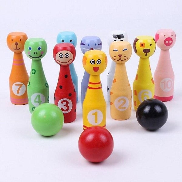 Cartoon Wooden Animal Shape Bowling Set for Kids | Toy Sports Carousel 1