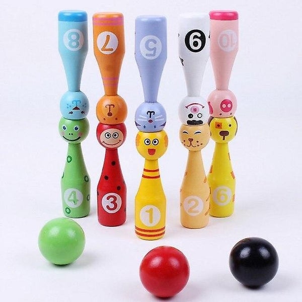 Cartoon Wooden Animal Shape Bowling Set for Kids | Toy Sports Carousel 2