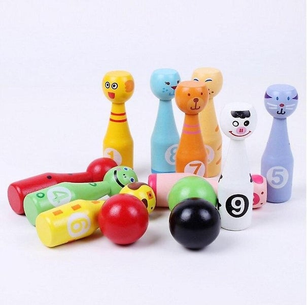Cartoon Wooden Animal Shape Bowling Set for Kids | Toy Sports Carousel 5