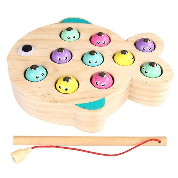 Children Wooden Magnetic Fishing Game Educational Toys For Kids Outdoor Garden Carousel 1