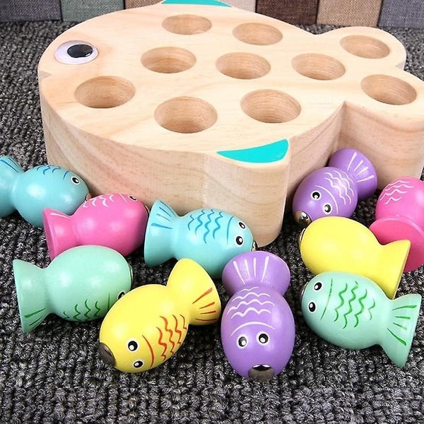 Children Wooden Magnetic Fishing Game Educational Toys For Kids Outdoor Garden Carousel 4