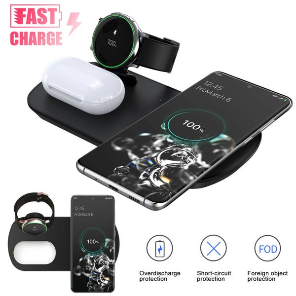 3in1 Qi Wireless Charger Fast Station Dock For Phone/Galaxy Watch /Air Pods Carousel 1