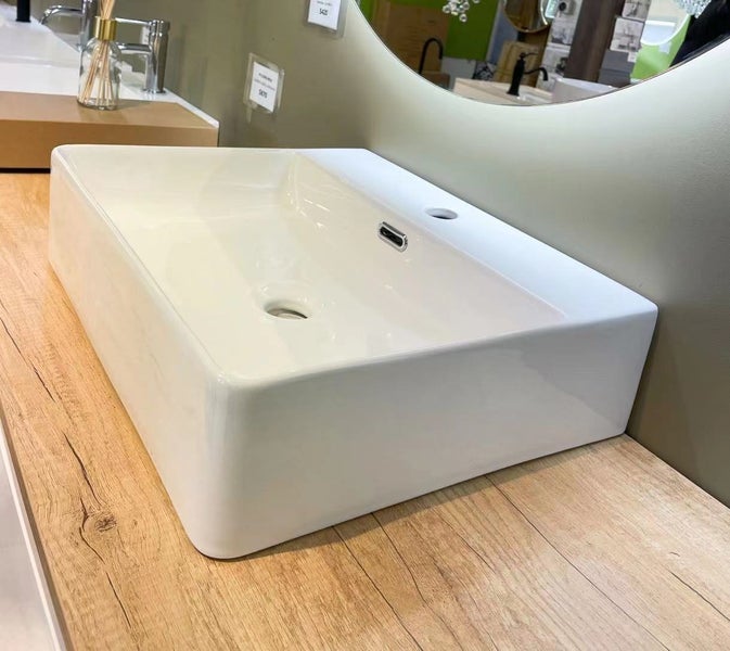 Counter Ceramic Basin 500wx400dx125h Glossy White $120 Carousel 2