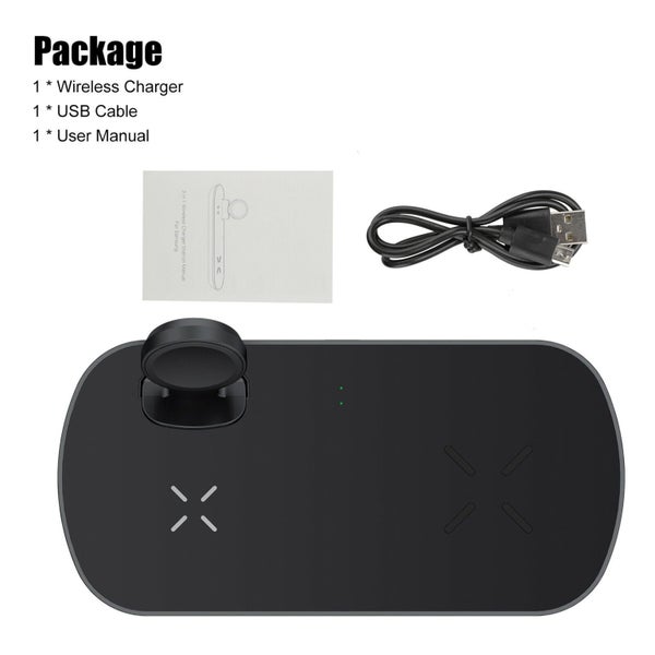 3in1 Qi Wireless Charger Fast Station Dock For Phone/Galaxy Watch /Air Pods Carousel 9