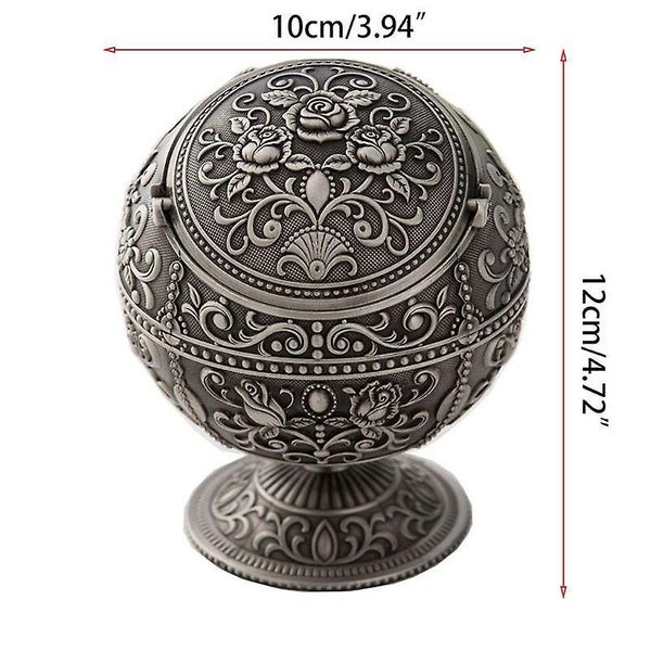 Windproof Ashtray With Lids Metal Vintage Cigarettes Ashtray For Outdoor Indoor Carousel 4