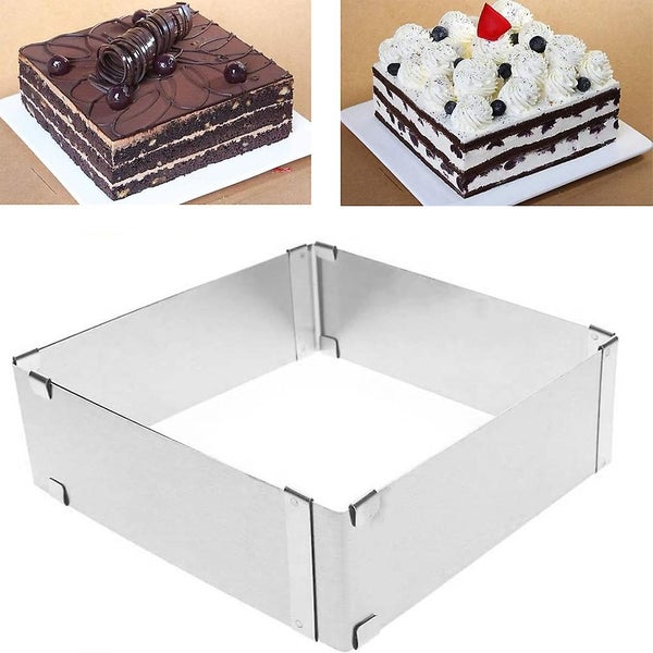 Adjustable Cake Tin Rectangular Baking Frame Stainless Steel Mould Carousel 1