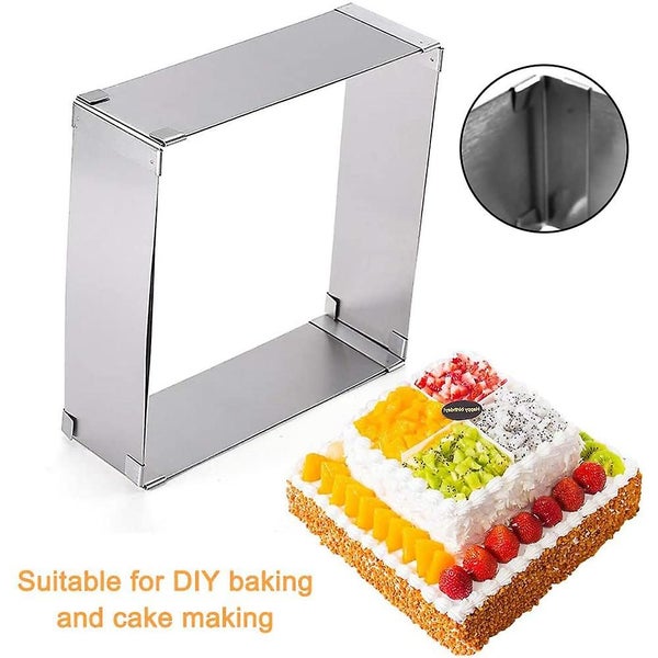 Adjustable Cake Tin Rectangular Baking Frame Stainless Steel Mould Carousel 2