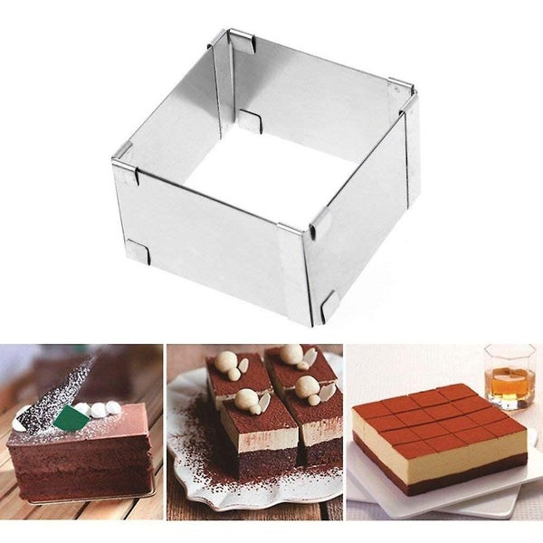 Adjustable Cake Tin Rectangular Baking Frame Stainless Steel Mould Carousel 5