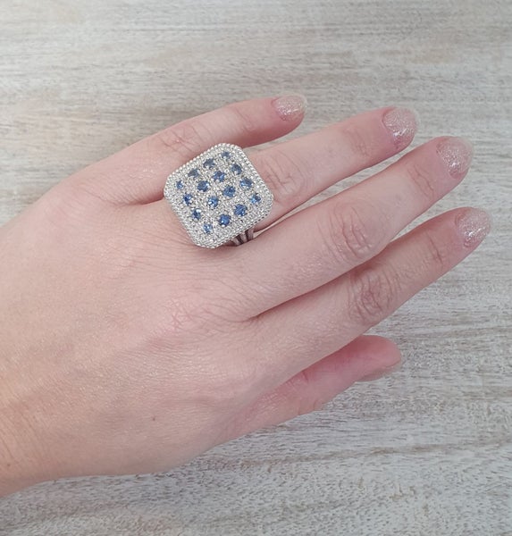 Sapphire Ring (1.75 and 0.65 carats) Blue and White Carousel 2