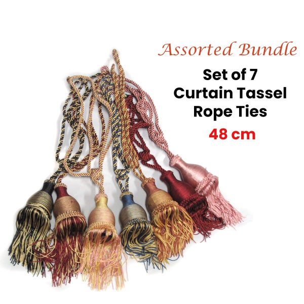 Assorted Bundle Set of 7 Curtain Tassel Rope Ties 48cm Carousel 2