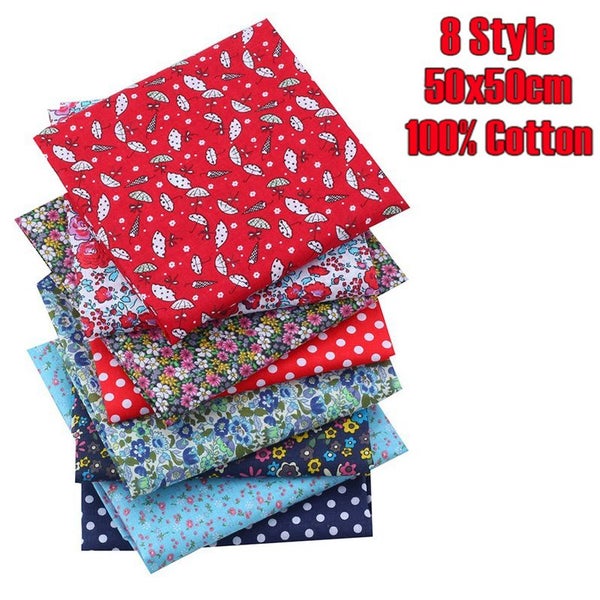8 Style Fabric Patchwork Bundle 100% Cotton 50x50cm G0645MZ0 Carousel 2