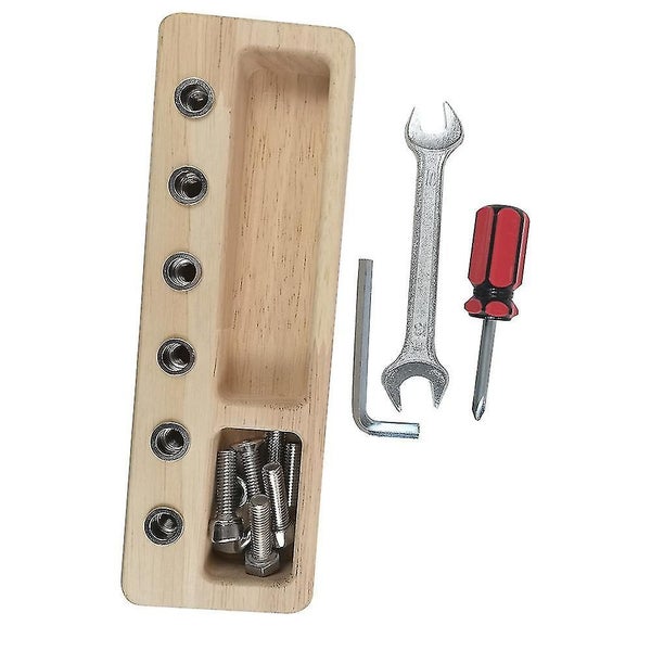 Montessori Educational Wooden Toys For 3 Year Children Screw Bolt Set Preschool Carousel 4