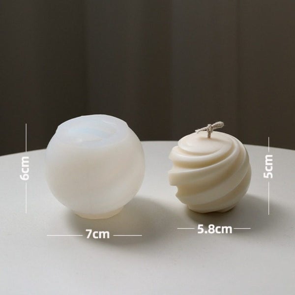 Silicone Mold for Resin Candle Mold, 3D Candle Soap Mold - Small Screw Ball Carousel 2