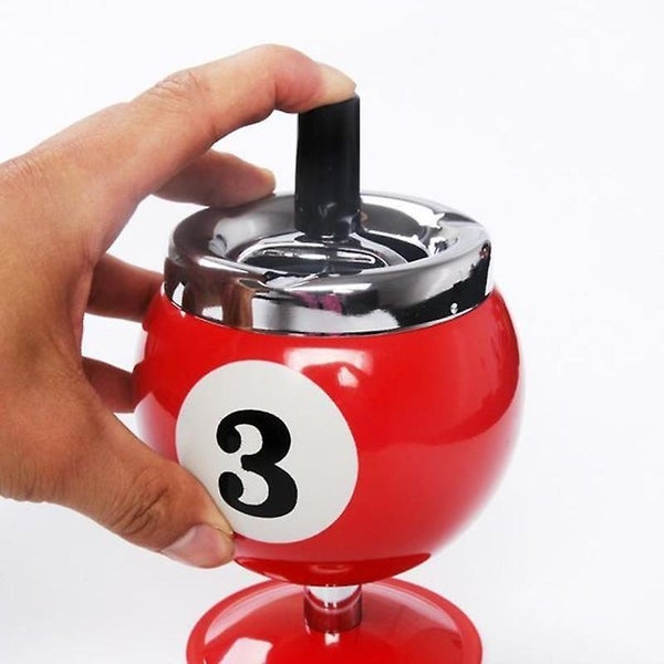 Creative push down cigarette billiard ashtray metal smoking ashtray Carousel 2