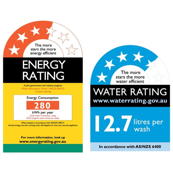 Midea 15 Place Dishwasher 60cm SS WiFi - Mercury Smart Carousel 5