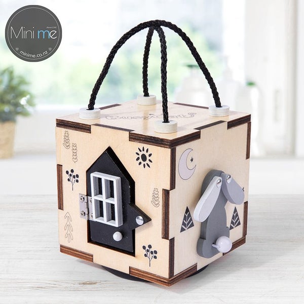 6 Sided Travel Wooden Toy Busy Cube Carousel 1