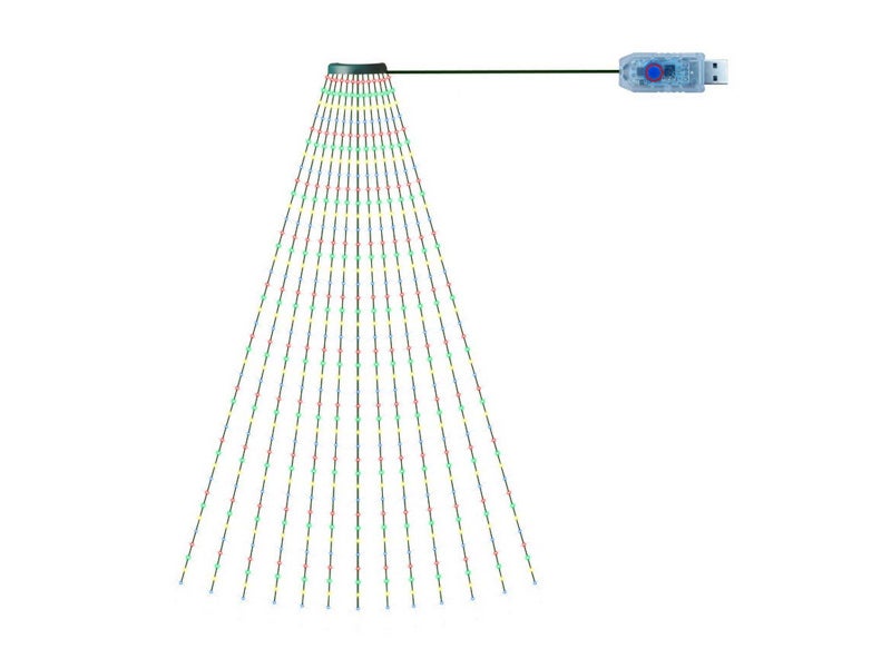 Christmas Tree String Lights Waterfall LED Lights Xmas Decorations Multicolor Carousel 4