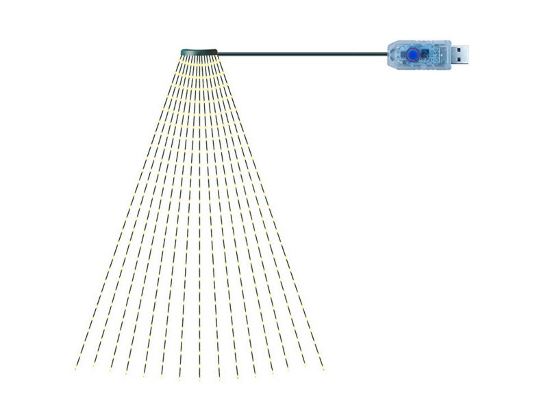 Christmas Tree String Lights Waterfall LED Lights Xmas Decorations Warm White Carousel 4