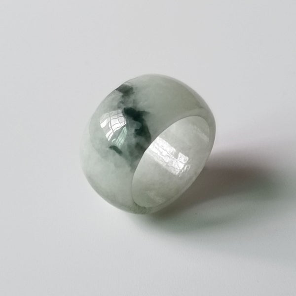 (Authentic Jade Ring) Men's Green Jadeite Jade Band Ring RGS20XG-24 Carousel 2
