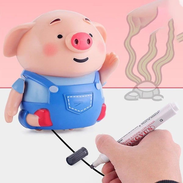 Mini Pig Robot Inductive Line Drawing Toys Carousel 2