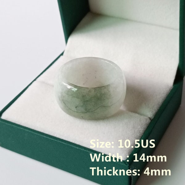 (Authentic Jade Ring) Men's Green Jadeite Jade Band Ring RGS20XG-31 Carousel 1