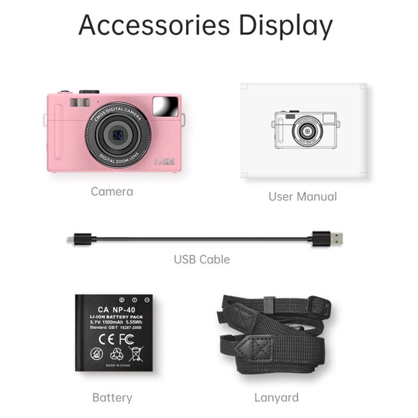 1080P Compact Digital Camera Video Camcorder 48MP 3.0 Inch TFT LCD Screen Carousel 2