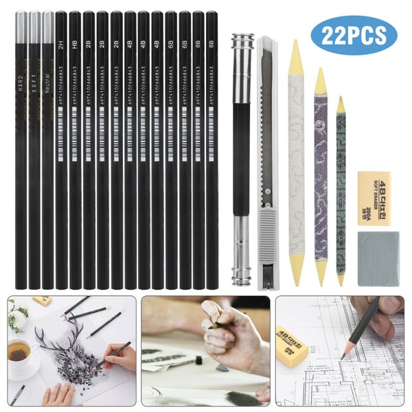 22Pcs Professional Drawing Artist Kit Set Pencils Sketch Charcoal Art Tools Kids64226465241473110