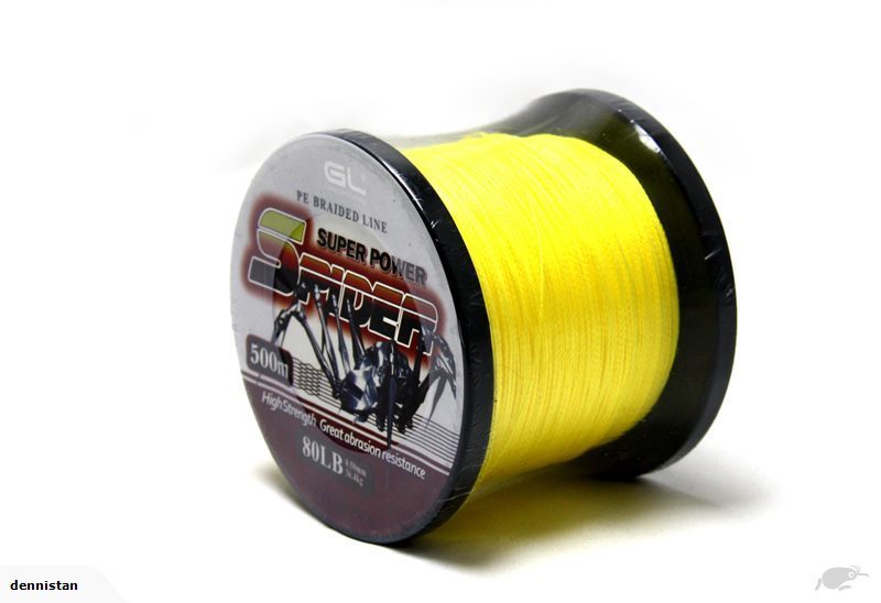 500M 80LB Yellow HighStrength DYNEEMA Braided Line Carousel 1