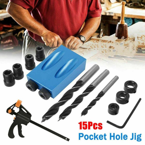 15pcs Pocket Hole Jig Kit Dowel Drill Joinery Screw Kit 3657902 Carousel 2