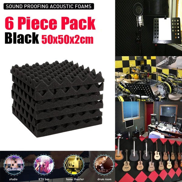 6pcs Black Acoustic Soundproofing Foam Studio Sound Absorption Panels 2012622 Carousel 1