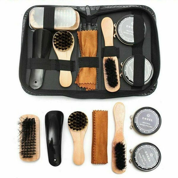 8pcs Shoe Cleaning Polish Care Kit Polish Brush Set I0524BK0 Carousel 12