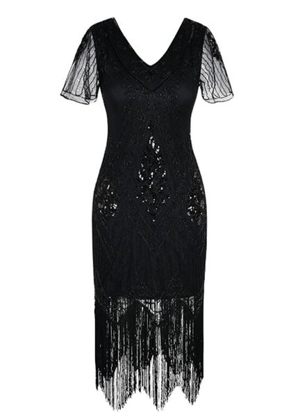 Flapper Dress Gatsby Ball Evening Dress Womens Clothing Size 16 J2151BK7 Carousel 2