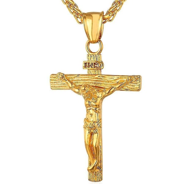 U7 Crucifix Necklace-Gold Carousel 1