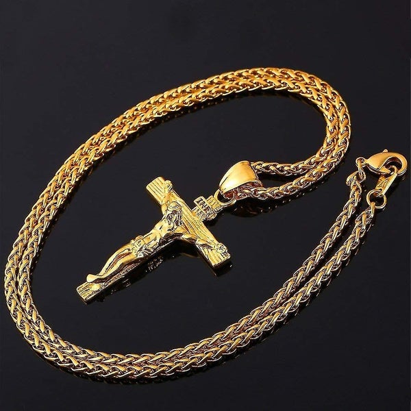 U7 Crucifix Necklace-Gold Carousel 2