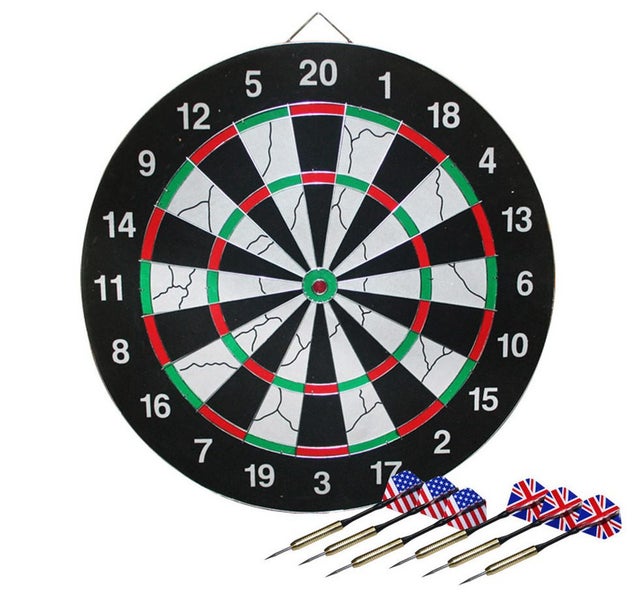 18" Flocking Dart Board with 6 Darts Carousel 1