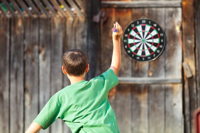 18" Flocking Dart Board with 6 Darts Carousel 2