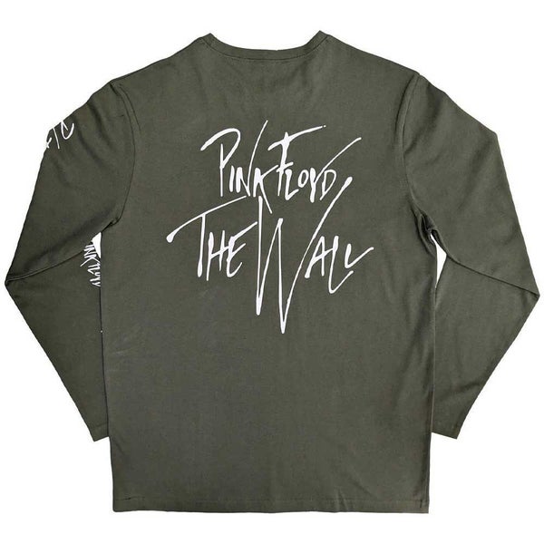 Pink Floyd T Shirt The Wall Hammers Logo new Official Unisex Green Long Sleeve Carousel 2