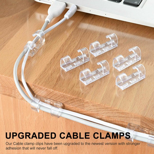 Cable Clips Self-Adhesive Tie Cord Management Wire Holder Organizer Clamp 100Pcs Carousel 2