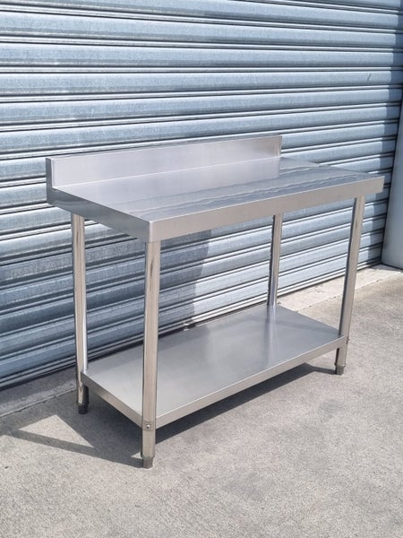 Stainless Steel Bench 1800 x 600 x 900mm 2 Tier SPLASHBACK 304 Grade Carousel 1