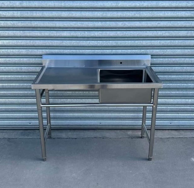 Stainless Steel Bench with Sink 1500W x 600W x 900H 304 Food Grade Carousel 1