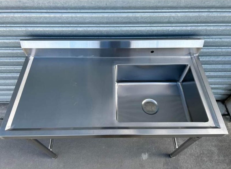 Stainless Steel Bench with Sink 1500W x 600W x 900H 304 Food Grade Carousel 2