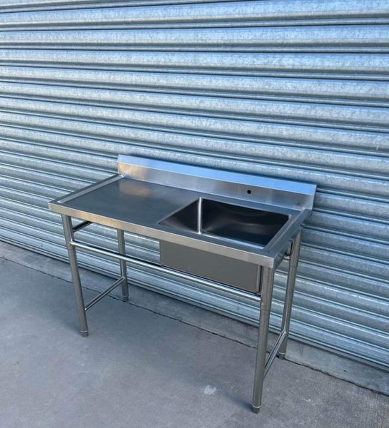 Stainless Steel Bench with Sink 1500W x 600W x 900H 304 Food Grade Carousel 4