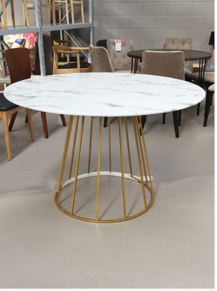 Queta Round Dining Table Dia120cm - White stone top - Gold legs *50%OFF Carousel 2