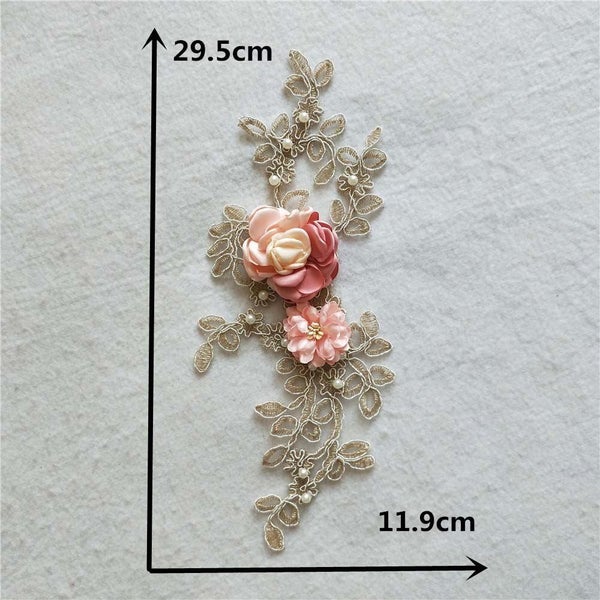 2 pairs lace fabric trimming embroidery DIY neckline collar clothing decoration Carousel 2