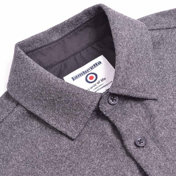 Lambretta Mens Plain Brushed Flannel Long Sleeve Shaket Overshirt - XL Carousel 4