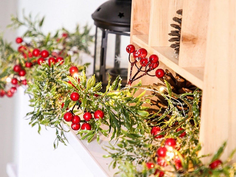 2M Christmas String Light Artificial Rattan Red Berry Xmas Garland Light Decor Carousel 2
