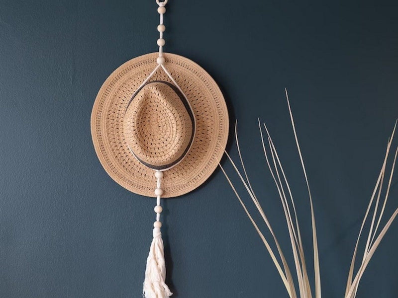 Boho Hat Display Rack Cap Holder Hat Hanging Rope Hanger - One-Loop Style Carousel 2